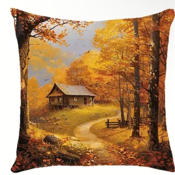 🎃NIP 4/pc/set Fall Scenery Square Pillow Covers 🍂PILLOW COVERS ONLY - Picture 3 of 6